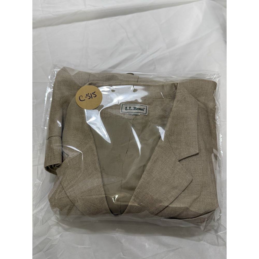 L.L. Bean Vtg ‎ blazer/coat Brushed Cotton Tan/Beige work/business 3/4 Sleeves - Picture 15 of 15